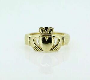 �y���������z�l�b�N���X�@�C�G���[�S�[���h�b�h�N���_�����O9ct yellow gold claddagh ring
