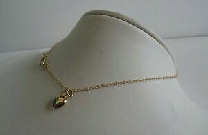 �y���������z�l�b�N���X�@�C�G���[�S�[���h�u���X���b�g�n�[�g�C���`14k yellow gold anklet bracelet w dangling heart charm overall length 10 inch