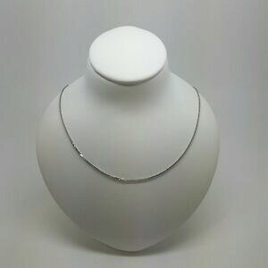 �y���������z�l�b�N���X�@�z���C�g�S�[���h�`�F�[���h��miran 150017 18k 750 white gold wheat chain 45cm 17g rrp 345