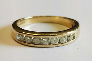 yzlbNX@S[hOTCYbeautiful 9ct gold 5 stone eternity ring 035cts size o