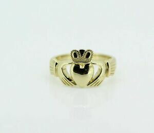 �y���������z�l�b�N���X�@�C�G���[�S�[���h�b�h�N���_�����O9ct yellow gold claddagh ring