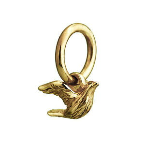 �y���������z�l�b�N���X�@�փr�[�Y�\���b�hk�S�[���h�o�[�f�B�[ohm beads genuine solid 18k gold birdie dangle charm aaa077gg