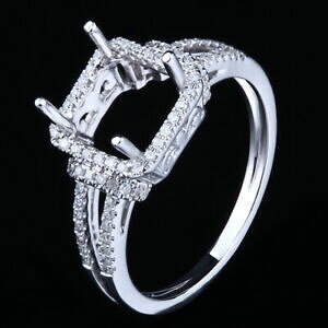 �y���������z�l�b�N���X�@�\���b�hk�z���C�g�S�[���h�N�b�V�����Z�~�}�E���g�V���v���E�F�f�B���O�p�[�e�B�����Osolid 10k white gold cushion semi mount unique simple wedding party fine ring