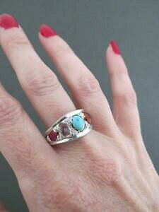 yzlbNX@re[Wr[Gh^[RCYVo[Ovintage ruby emerald turquoise quartz silver ring