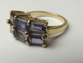 【送料無料】ネックレス　ゴールドアメジストドレスリングサイズアメリカfine 9ct gold 6 stone amethyst dress ring uk size n us 6