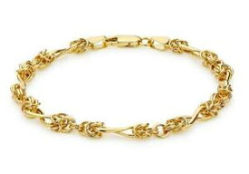【送料無料】ネックレス　イエローゴールドツイストビザンチンデザインブレスレットボックス9ct yellow gold twist byzantine design bracelet 18cm7 womens gift boxed