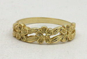 yzlbNX@CG[S[ht[hXOTCYbjc 9ct yellow gold flower amp; leaf eternity dress ring size n engagement r172