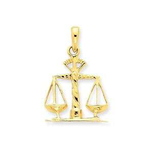 �y���������z�l�b�N���X�@�C�G���[�S�[���h�\���b�h�y���_���g�X�P�[��14k yellow gold gift solid polished charm judge legal scales of justice pendant
