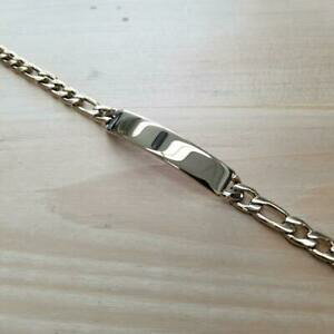 yzlbNX@^OtBKYNuXbgzCgS[h14k white gold over 925 silver engravable name tag figaro mens link 8 bracelet