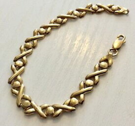 【送料無料】ネックレス　ゴールドファンシーリンクブレスレットクロスデザインlovely ladies 9ct gold fancy link bracelet cross design