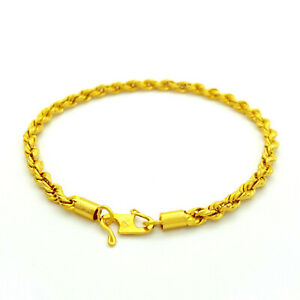 【送料無料】ネックレスレディースブレスレットイエローゴールドロープチェーンブレスレットladiesbraceletyellowgold22ct916,22kropechainbracelet