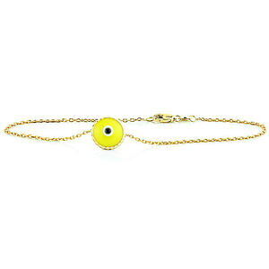 【送料無料】ネックレス　ハンドメイドkイエローゴールドブレスレットhandmade 14k yellow gold evil eye bracelet yellow