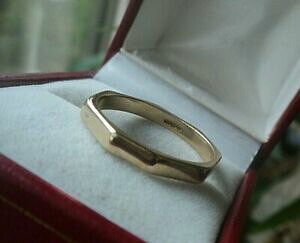 yzlbNX@CG[S[ht@bVOTCYunusual 9ct yellow gold octagonal wedding or fashion ring hm 1990s size s