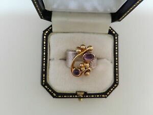yzlbNX@X^WIS[hAvVo[OJ{VAWXgstudio designed 9ct gold amp; silver ring cabochon amethysts february birthstone