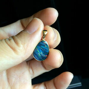 yzlbNX@_ubgopaly_g14k118gZbgamazing sparkling colors doublet opal pendant set solid 14k gold 118g