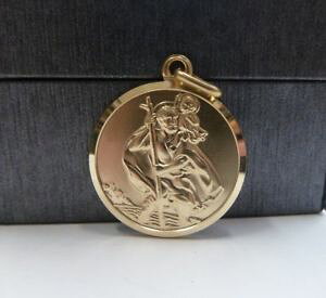 yzlbNX@\bhS[hZgNXgt@[y_gOT[rX9ct solid gold st christopher pendant 20mm, 4 grams * free engraving *