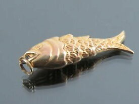 【送料無料】ネックレス　ヴィンテージペンダントvintage 9ct gold articulated fish pendant charm 1984