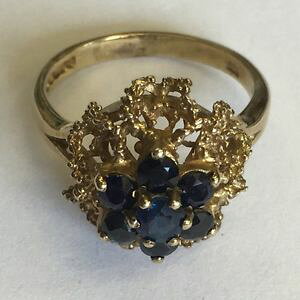 yzlbNX@re[W\bhCG[S[hTt@CANX^hXOTCYvintage solid 9ct yellow gold sapphire cluster dress ring size l12 bravingtons