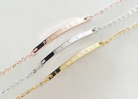 【送料無料】ネックレス　パーソナライズバーブレスレット9ct solid gold personalised ladies name bar bracelet