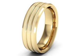 �y���������z�l�b�N���X�@�p�^�[���C�G���[�S�[���h�}�b�g patterned wedding ring 9ct yellow gold 2 grooves brushed matt finish