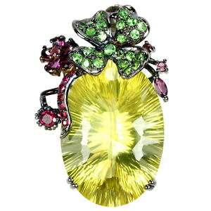 yzlbNX@NH[cX^[OVo[y_g6880ct real lemon quartz tsavorite ruby rhodolite sterling 925silver pendant