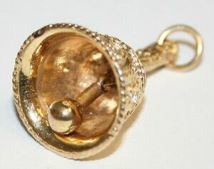 �y���������z�l�b�N���X�@�S�[�W���X�r���e�[�W�S�[���h�x��gorgeous vintage 9ct gold working hand held bell charm 65