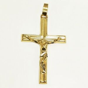 【送料無料】ネックレス　unoaerreイタリア9ct9ktlargeペンダント9ct 9kt gold large crucifix pendant  high quality made in italy by unoaerre | hokushin
