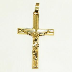 �y���������z�l�b�N���X�@unoaerre�C�^���A9ct9ktlarge�y���_���g9ct 9kt gold large crucifix pendant high quality made in italy by unoaerre