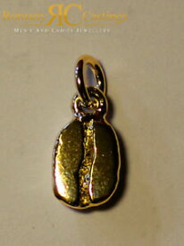 【送料無料】ネックレス　ソリッドコーヒーペンダントジャンプリングcee bean pendant in solid 9ct gold with jump ring fully stamped 45g 15x8 mm