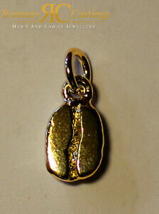 �y���������z�l�b�N���X�@�\���b�h�R�[�q�[�y���_���g�W�����v�����Ocee bean pendant in solid 9ct gold with jump ring fully stamped 45g 15x8 mm