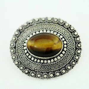 yzlbNX@re[W\bhVo[su[`^CK[ACJ{VGTvintage solid silver pin brooch with tiger eye gemstone cabochon jerum 950