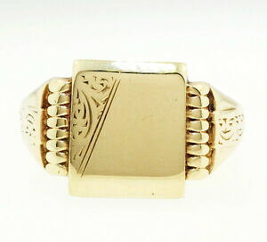 �y���������z�l�b�N���X�@���B���e�[�W9ct�C�F���[�S�[���h�T�C�Yv 1213x16mmvintage 9ct yellow gold signet ring size v 12 13x16mm head