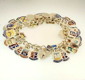�y���������z�l�b�N���X�@�x���`���[�u���X���b�g�n�[�g�N���X�vsterling silver 625 belcher place name charm bracelet heart clasp 5mm wide