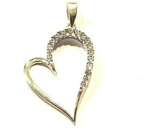 �y���������z�l�b�N���X�@�W���R���z���C�g�S�[���h�y���_���g18kt 750white gold pendant 18kt 750 heart with zircons