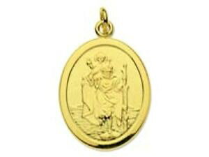 yzlbNX@S[h`F[ZgNXgt@[9ct gold hallmarked oval st christopher on gents or ladies chain