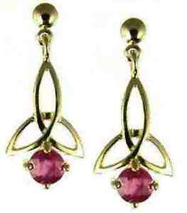 yzlbNX@9ctv[e[Vr[CAO9ct gold hallmarked ruby drop earrings in presentation box