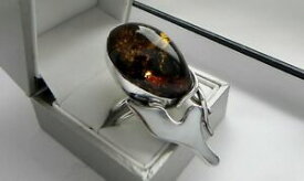 【送料無料】ネックレス　gスターリングシルバーコニャックオレンジリングimmense 15g sterling silver 925 gamp;m cognac amber mop statement ring pp5 775