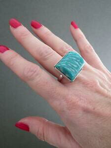 �y���������z�l�b�N���X�@�r���e�[�W���V�A�����Ovintage russian silver amazonite ring