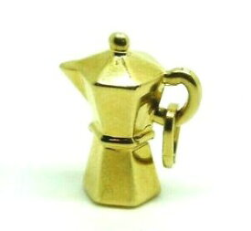 【送料無料】ネックレス　ペンダントゴールドソリッドビンテージイタリアコーヒーメーカーpendant charms gold solid 18 ct vintage 60s cee maker made in italy