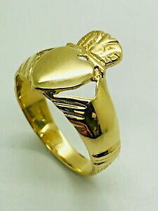 �y���������z�l�b�N���X�@�C�G���[�\���b�h�S�[���h�b�h�N���_�����O9ct yellow solid gold claddagh ring