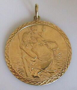 yzlbNX@Be[WCG[S[hT[L[ZgNXgt@[y_gvintage large 9ct yellow gold circular st christopher pendantcharm