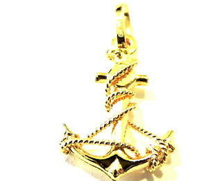 �y���������z�l�b�N���X�@�C�G���[�S�[���h�y���_���g�A���J�[���C��yellow gold pendant 18kt anchor shaped with wire
