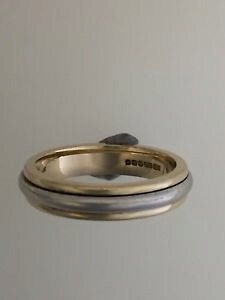 �y���������z�l�b�N���X�@�C�G���[�z���C�g�S�[���h9ct yellow and white gold uk hallmarked wedding ring