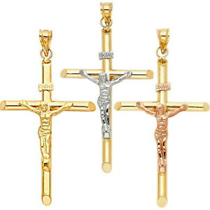 yzlbNX@C`NX\bhS[hy_gNVbNCGXLXglarge 2 14 inch cross 14k solid gold pendant classic crucifix jesus religious