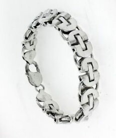 【送料無料】ネックレス　スターリングシルバーハンドメイドビザンチンリンクブレスレット 925 sterling silver high polished hand made byzantine link bracelet