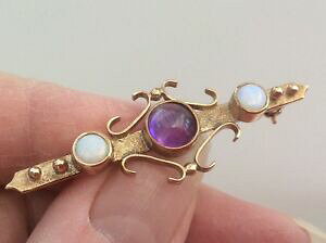 yzlbNX@rNgAAWXgIp[u[`beautiful exceptional victorian large 15ct cabachon amethyst and opal brooch