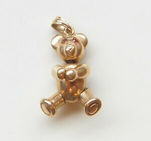 yzlbNX@S[hefBxAy_ga fantastic 9ct gold movable teddy bear pendant