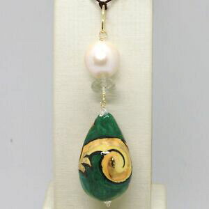 yzlbNX@CG[S[hy_gC^Apendant in yellow gold 18k 750 with pearl prasiolite amp; ceramic made in italy