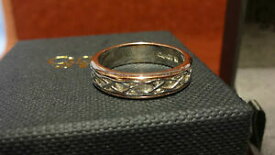 【送料無料】ネックレス　ウェールズスターリングシルバーローズゴールドリングサイズ￥welsh clogau sterling silver amp; rose gold annwyl ring size o rrp 239