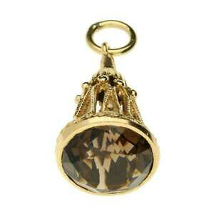 yzlbNX@NI[c81g9ctCF[S[hy_g9ct yellow gold fob pendant with smokey quartz 81g